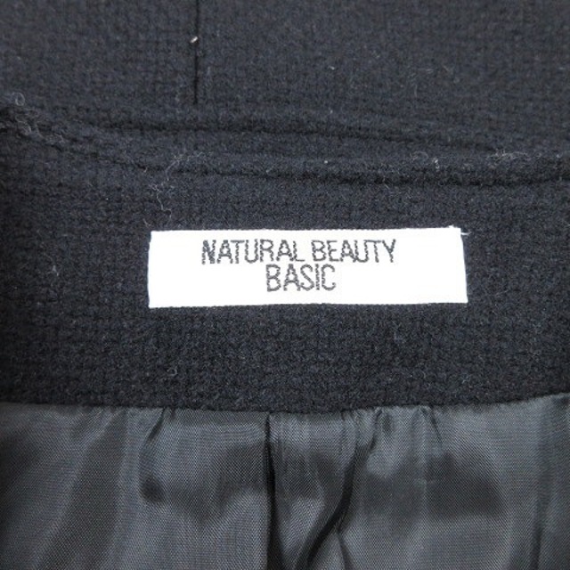 NATURAL BEAUTY BASIC(ナチュラルビューティーベーシック)のナチュラルビューティーベーシック ツイード調 メルトン ノーカラー コート レディースのジャケット/アウター(その他)の商品写真
