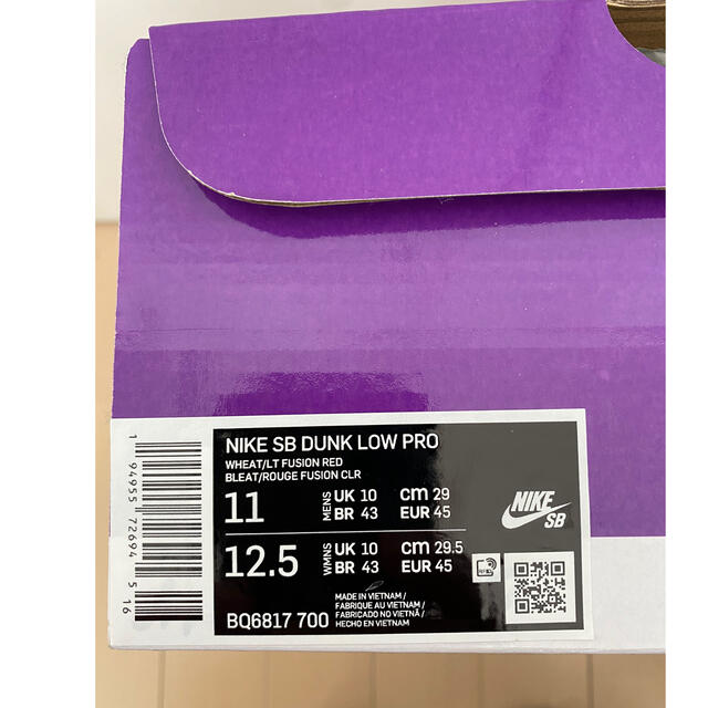 NIKE SB DUNK PRO 29cm Wheat and Purple 3