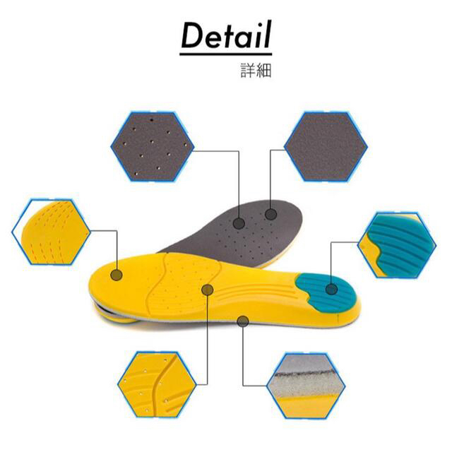 インソール 中敷き 中敷 低反発素材 衝撃吸収 負担軽減 運動 スポーツ メンズの靴/シューズ(その他)の商品写真