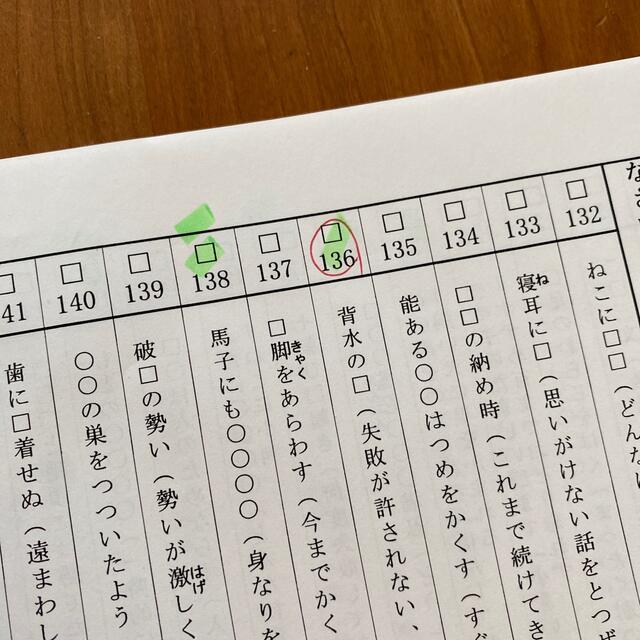 灘 甲陽特訓  理科  前期 確認小テスト  日能研 6年