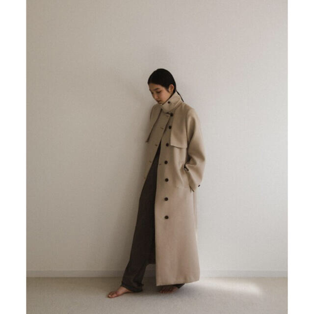 新品 enof イナフ air long coat ロングコート ライトベージュ