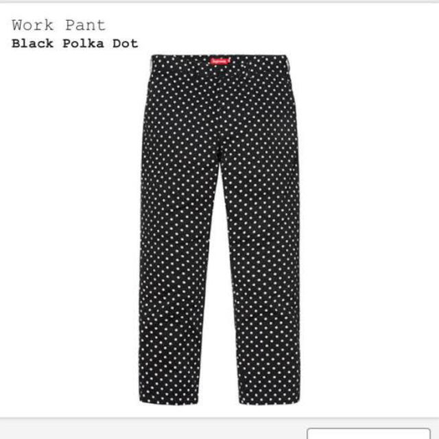 メンズ新品　supreme polka dot work pant 黒　32 キムタク