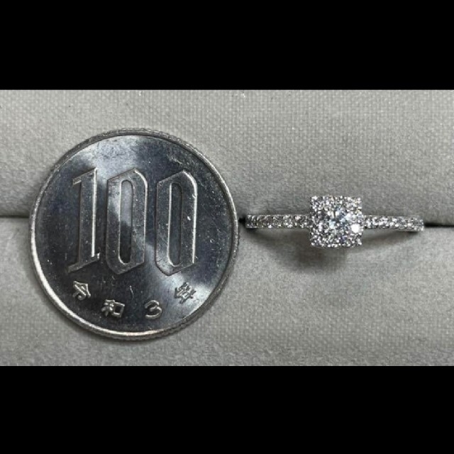 お値下げ！K18WG ホワイトゴールドダイヤモンド 0.32ct　パヴェ　リング レディースのアクセサリー(リング(指輪))の商品写真