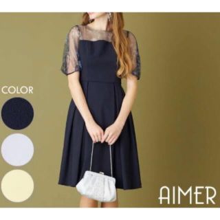 エメ(AIMER)のAimer ネイビー　ドレス(ミディアムドレス)