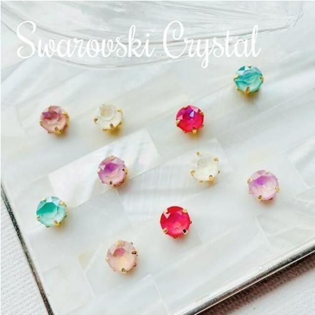 SWAROVSKI(スワロフスキー)のスワロフスキー花台座Setting 6mm×Delight5色 アソート 10個 ハンドメイドの素材/材料(各種パーツ)の商品写真