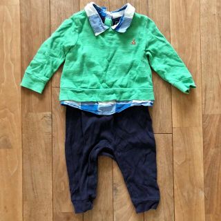 ベビーギャップ(babyGAP)のbabyGAP 重ね着風カバーオール ロンパース 70 男の子 長袖シャツ(カバーオール)