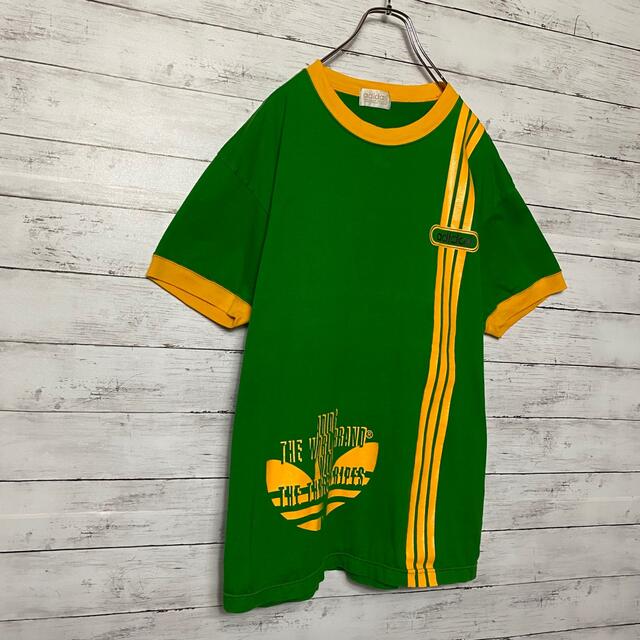 adidas(アディダス)の【希少カラー】90sアディダスデサント製トレフォイルデカロゴリンガーTシャツ メンズのトップス(Tシャツ/カットソー(半袖/袖なし))の商品写真