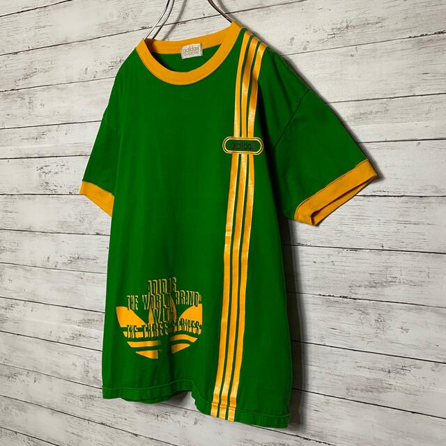 adidas(アディダス)の【希少カラー】90sアディダスデサント製トレフォイルデカロゴリンガーTシャツ メンズのトップス(Tシャツ/カットソー(半袖/袖なし))の商品写真