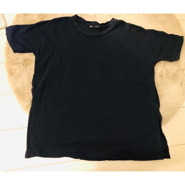 ZARA(ザラ)のZARA Navy blue T-shirt  レディースのトップス(Tシャツ(半袖/袖なし))の商品写真