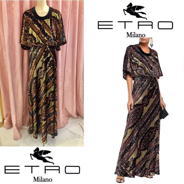 ETRO(エトロ)の未使用 ETRO エトロ ロングドレス マキシワンピース 総柄 サイズ40 レディースのワンピース(ロングワンピース/マキシワンピース)の商品写真