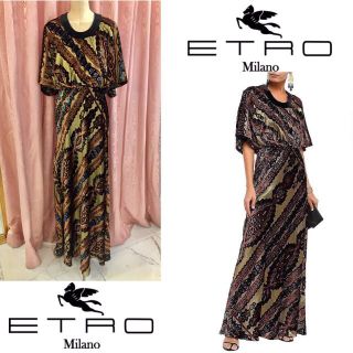 エトロ(ETRO)の未使用 ETRO エトロ ロングドレス マキシワンピース 総柄 サイズ40(ロングワンピース/マキシワンピース)