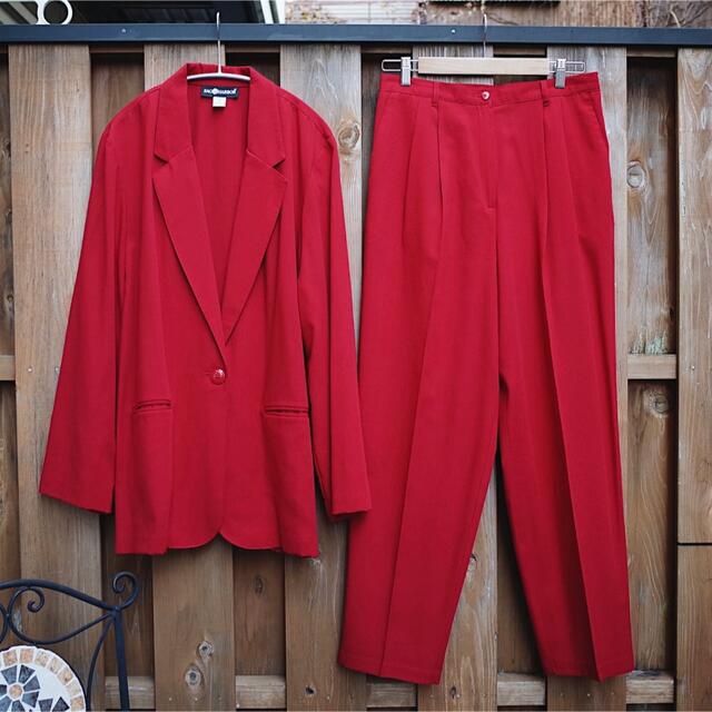 Vintage Red linen pantsuit