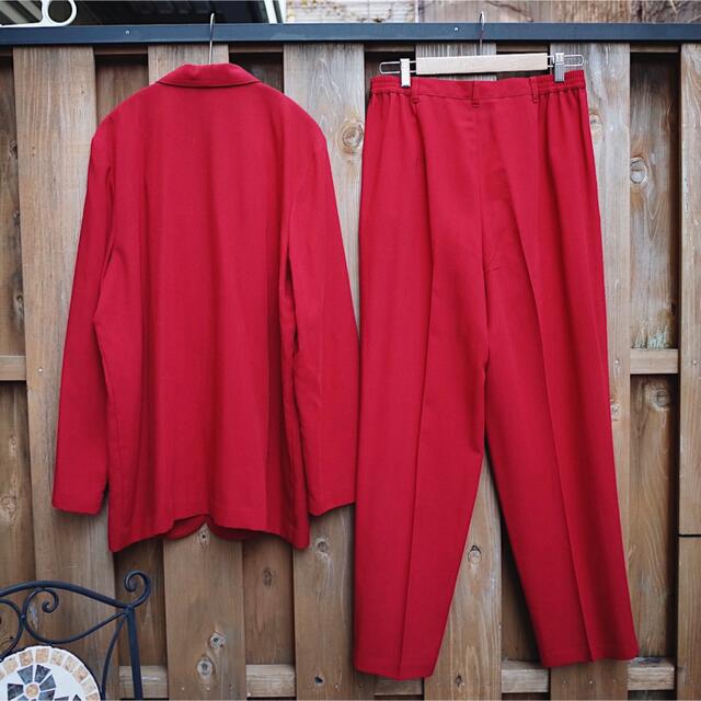 Grimoire(グリモワール)のVintage Red linen pantsuit レディースのフォーマル/ドレス(スーツ)の商品写真