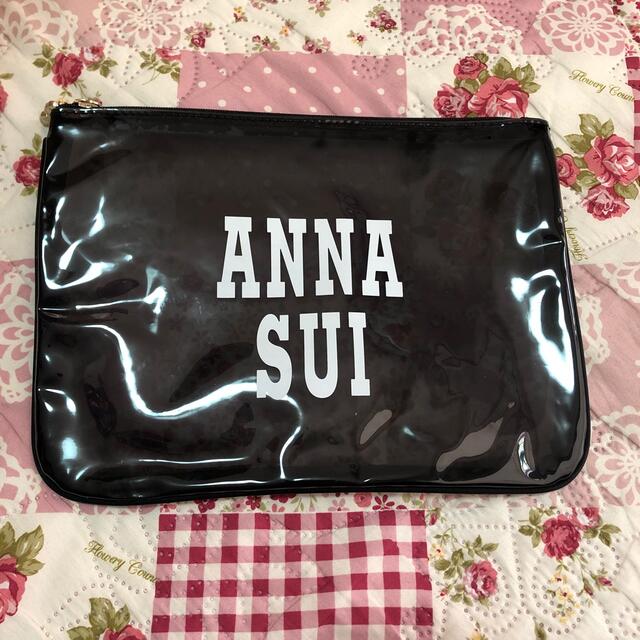 ANNA SUI(アナスイ)の美品🌟アナスイ　ビニールポーチ　ブラック レディースのファッション小物(ポーチ)の商品写真