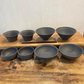 moca様専用　新品　陶器　陶芸作家　黒の取り鉢4個　b(食器)