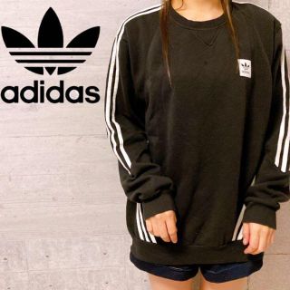 アディダス(adidas)のadidas アディダス　スウェット　トレーナー　黒　ブラック XL(スウェット)