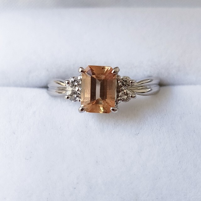 ダイヤモンド×インペリアルトパーズ リング Pt900 1.13ct 5.5g 限定
