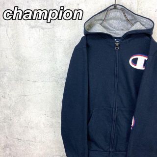 チャンピオン(Champion)の希少 90s チャンピオン フルジップパーカー プリントロゴ 美品(パーカー)