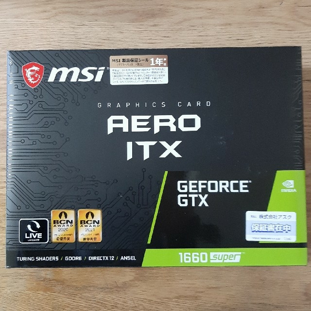 MSI GeForce GTX 1660 super AERO ITXPC/タブレット