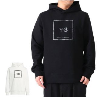 Y-3 ワイスリー スクエアラベルロゴ グラフィック プルオーバー パーカー