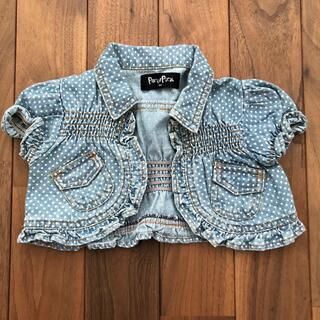 デニムボレロ デニムジャケット 半袖 Ｇジャン 80 ドット 女の子ベビー 美品(ジャケット/コート)