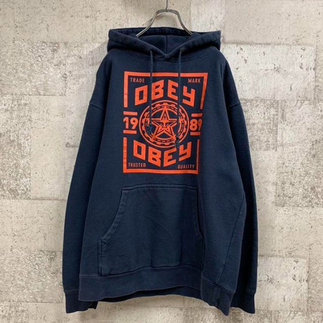 OBEY(オベイ)の90's USOBEY オベイ　ポックスロゴ　ゆるだぼ スエット　パーカー メンズのトップス(パーカー)の商品写真