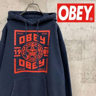 オベイ(OBEY)の90's USOBEY オベイ　ポックスロゴ　ゆるだぼ スエット　パーカー(パーカー)