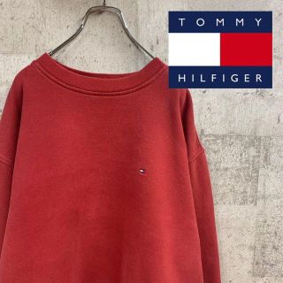 トミーヒルフィガー(TOMMY HILFIGER)の90's トミーヒルフィガー  フラッグ　ロゴ刺繍　スエット  トレーナー　美品(スウェット)