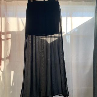 エイチアンドエム(H&M)のシースルロングスカート　34(ロングスカート)