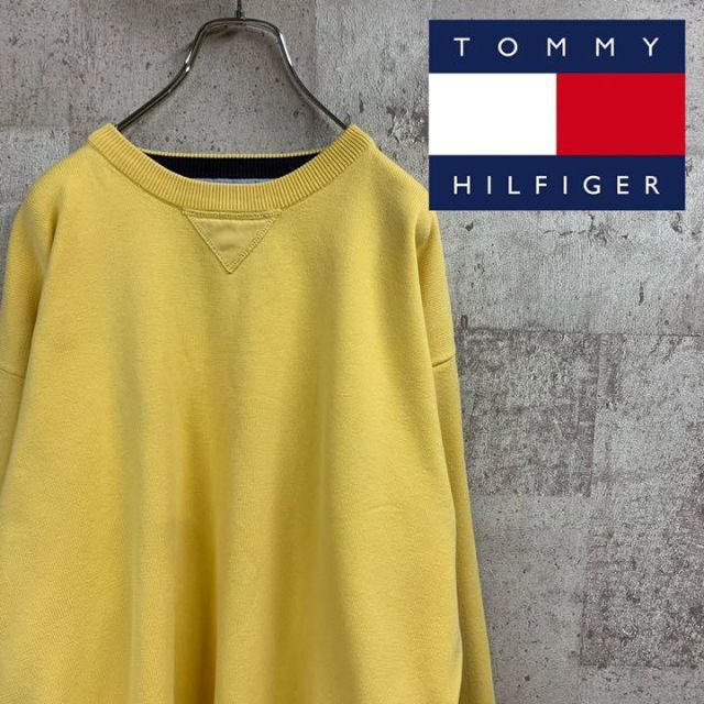 TOMMY HILFIGER(トミーヒルフィガー)の90's トミーヒルフィガー  フラッグ　ロゴ刺繍　スエット トレーナー メンズのトップス(スウェット)の商品写真