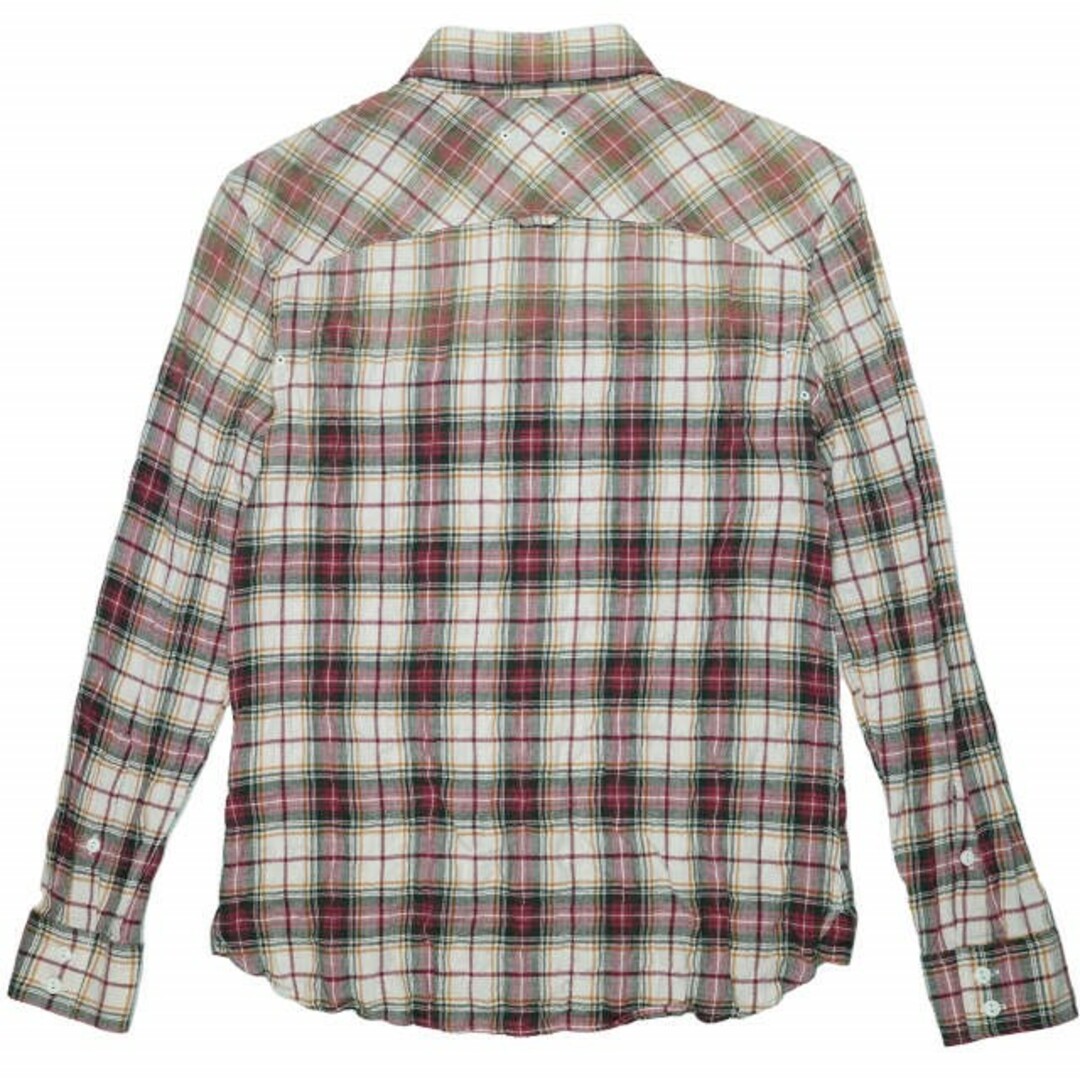 SOPHNET. ソフネット 日本製 PU COTTON WASHER CLOTH L/S GRADATION WORK SHIRT  グラデーションチェックワークシャツ SOPH-110071 S RED/WHITE 長袖 ヘリンボーン トップス【中古】【SOPHNET.】