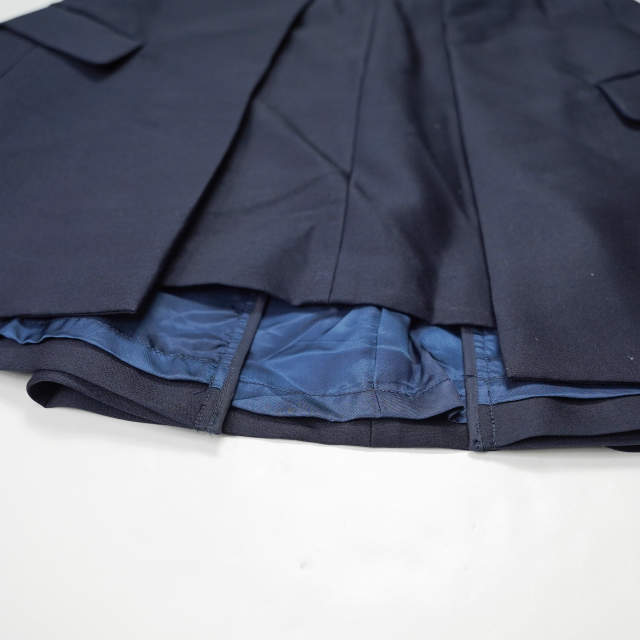 TOGA PULLA トーガ プルラ 19AW 日本製 Suiting wool skirt スイッチングウールスカート TP92-FG290 34 ネイビー プリーツ シルク ボトムス【TOGA PULLA】