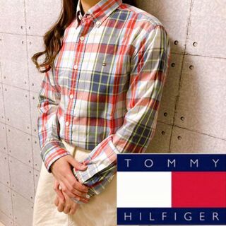 トミーヒルフィガー(TOMMY HILFIGER)のTOMMYHILFIGER 長袖シャツ　マルチカラー　チェック　ワンポイント　S(シャツ)