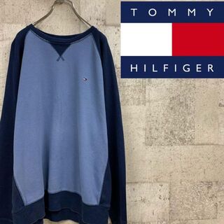 TOMMY HILFIGER - 90's トミーヒルフィガー ロゴ刺繍 ラグランスリーブ 