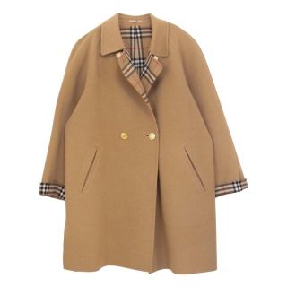 バーバリー(BURBERRY)のバーバリー カシミヤ混 金釦 裏地チェック ウール コート【中古】(チェスターコート)