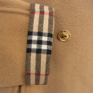 BURBERRY - バーバリー カシミヤ混 金釦 裏地チェック ウール コート