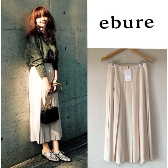 新品タグ付  ebure  トリアセロングプリーツスカート  36レディース