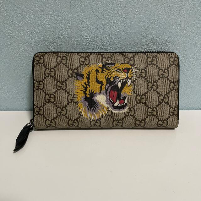 Gucci(グッチ)の【あんちゃん様専用】グッチ 虎 長財布 GGスプリーム ラウンドファスナー ハンドメイドのファッション小物(財布)の商品写真