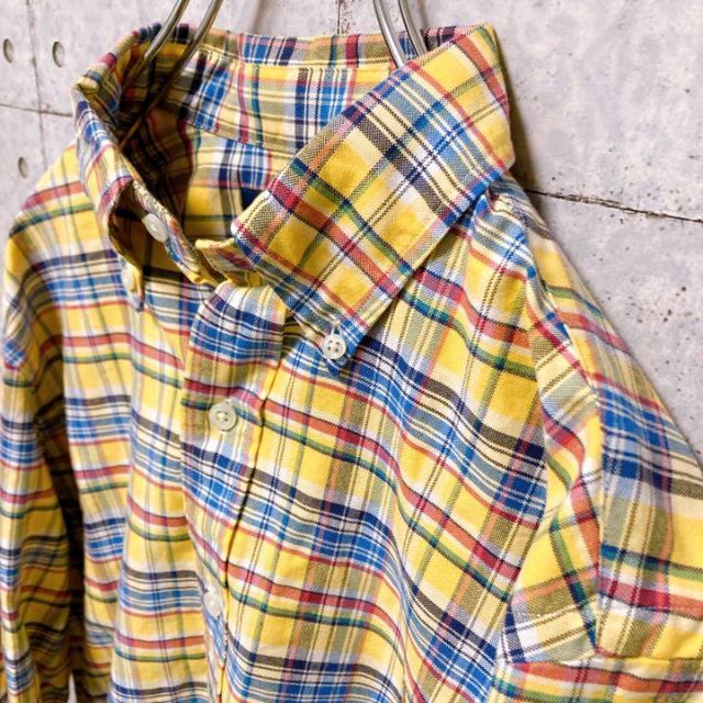 Ralph Lauren(ラルフローレン)のRalphLauren 長袖シャツ　チェック　黄色　イエロー　ワンポイント　S メンズのトップス(シャツ)の商品写真