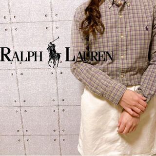 ラルフローレン(Ralph Lauren)のRalphLauren 長袖シャツ　くすみカラー　ワンポイント　刺繍ロゴ(シャツ)