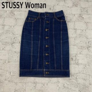 ステューシー(STUSSY)のStussy Women ステューシーウィメン 前開きデニムタイトスカート(ひざ丈スカート)