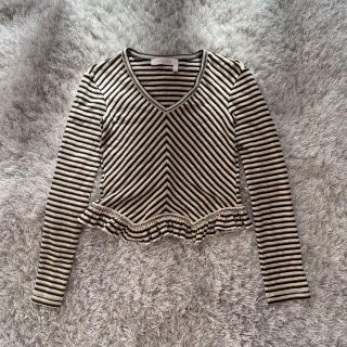 ザラ(ZARA)のSeebyChloe ボーダー　長袖トップス(カットソー(長袖/七分))