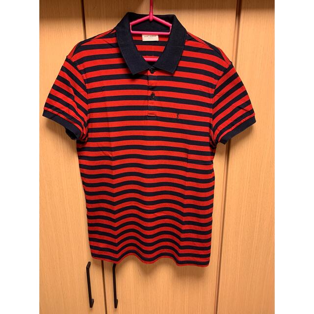 正規 Saint Laurent サンローランパリ ロゴ ポロシャツ-