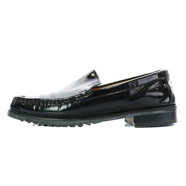 FOXEY(フォクシー)のフォクシー ローファー シューズ ヒール エナメル 37.5 24.5cm 黒 レディースの靴/シューズ(ローファー/革靴)の商品写真