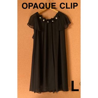 オペークドットクリップ(OPAQUE.CLIP)のOPAQUE.CLIP オペークドットクリップ　花　パール　シフォンワンピース (ひざ丈ワンピース)