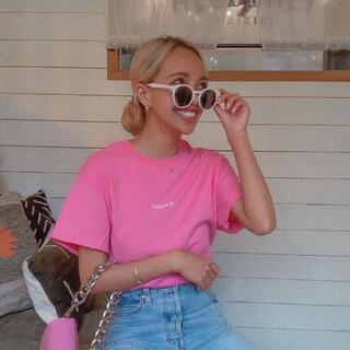 RAUGH Mini Logo T-shirts pink R-056(Tシャツ/カットソー(半袖/袖なし))