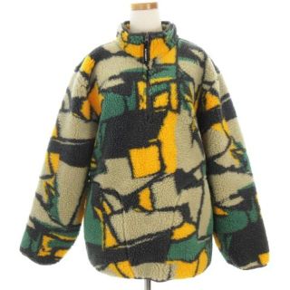 ステューシー(STUSSY)のステューシー 美品 ジャケット ボア プルオーバー ハーフジップ ブロック柄 M(その他)