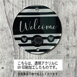 ハリネズミのアクリルウェルカムボード　表札や看板にも☆(ウェルカムボード)
