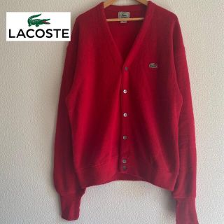 ラコステ(LACOSTE)の希少　LACOSTE IZOD カーディガン あいみょんカラー 赤 古着 ニット(カーディガン)