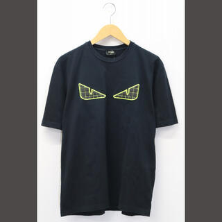 6 FENDI フェンディ 半袖 ロゴ Tシャツ ブラック メンズ エナメル 